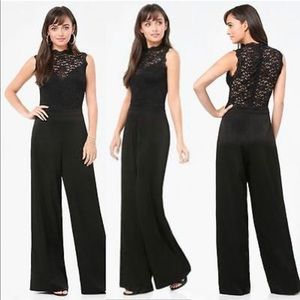 Bebe lace mockneck jumpsuit